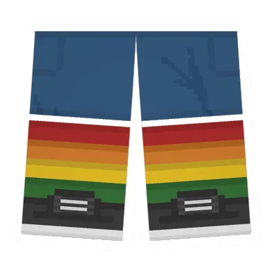 Unturned Jean Sawed-Off Shorts (Rainbow) clothing icon