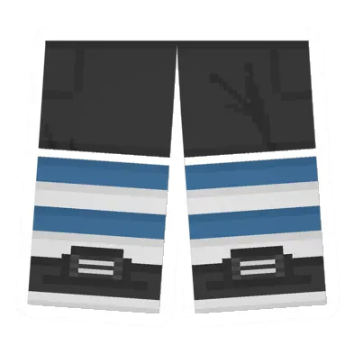 Unturned Trouser Sawed-Off Shorts (Blue & White) clothing icon