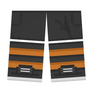 Unturned Trouser Sawed-Off Shorts (Orange & Black) clothing icon