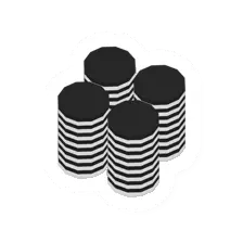 Unturned Piled Reversi Black Pieces supply icon