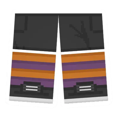 Black Sawed-Off Shorts (Orange & Purple)