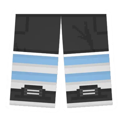 Black Sawed-Off Shorts (Light Blue & White)