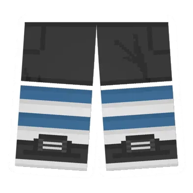 Black Sawed-Off Shorts (Blue & White)