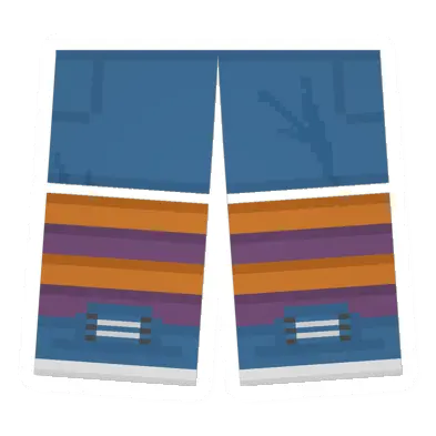 Blue Sawed-Off Shorts (Orange & Purple)