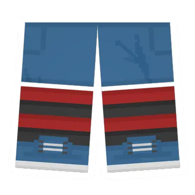 Blue Sawed-Off Shorts (Red & Black)