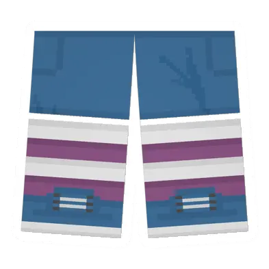 Blue Sawed-Off Shorts (White & Pink)