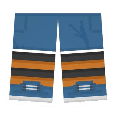 Blue Sawed-Off Shorts (Orange & Black)