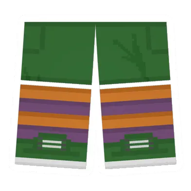 Green Sawed-Off Shorts (Orange & Purple)