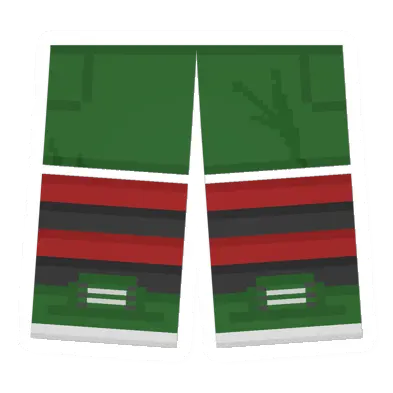 Green Sawed-Off Shorts (Red & Black)