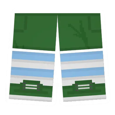 Green Sawed-Off Shorts (Light Blue & White)