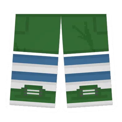 Green Sawed-Off Shorts (Blue & White)