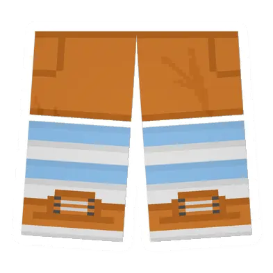 Orange Sawed-Off Shorts (Light Blue & White)