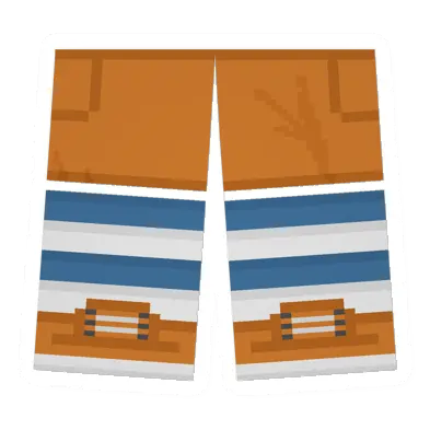 Orange Sawed-Off Shorts (Blue & White)