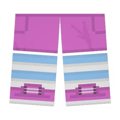 Pink Sawed-Off Shorts (Light Blue & White)