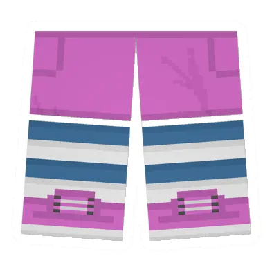 Pink Sawed-Off Shorts (Blue & White)