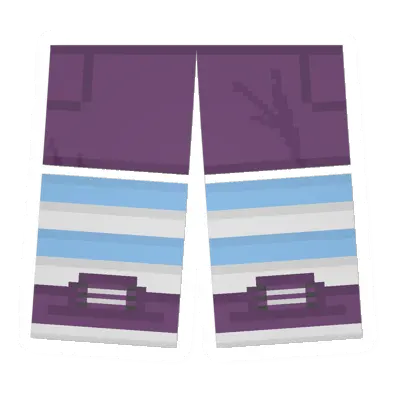 Purple Sawed-Off Shorts (Light Blue & White)