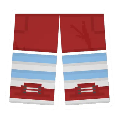 Red Sawed-Off Shorts (Light Blue & White)