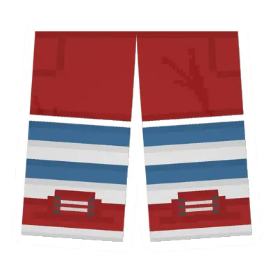 Red Sawed-Off Shorts (Blue & White)