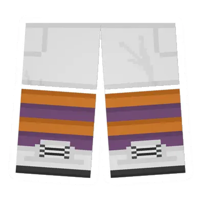 White Sawed-Off Shorts (Orange & Purple)