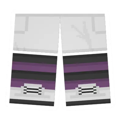 White Sawed-Off Shorts (Purple & Black)