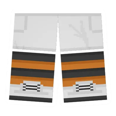 White Sawed-Off Shorts (Orange & Black)