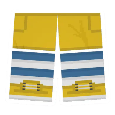 Yellow Sawed-Off Shorts (Blue & White)