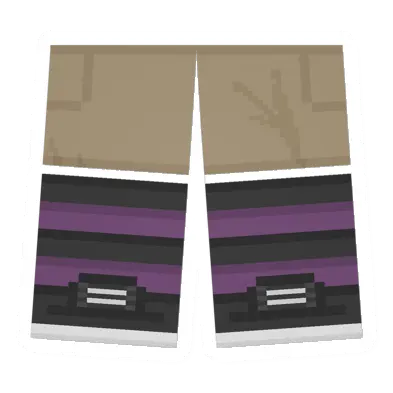 Khaki Sawed-Off Shorts (Purple & Black)