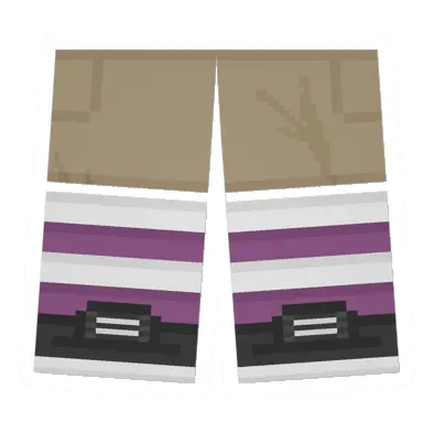 Khaki Sawed-Off Shorts (White & Pink)