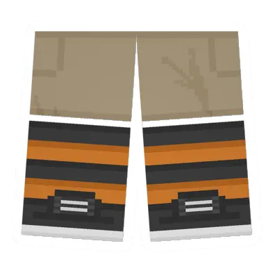 Khaki Sawed-Off Shorts (Orange & Black)