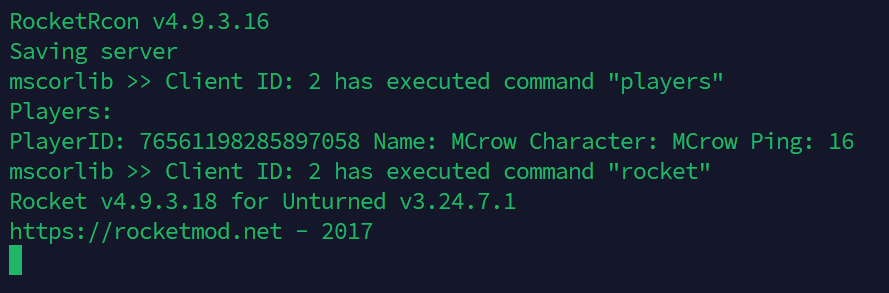 players and rocket command rcon