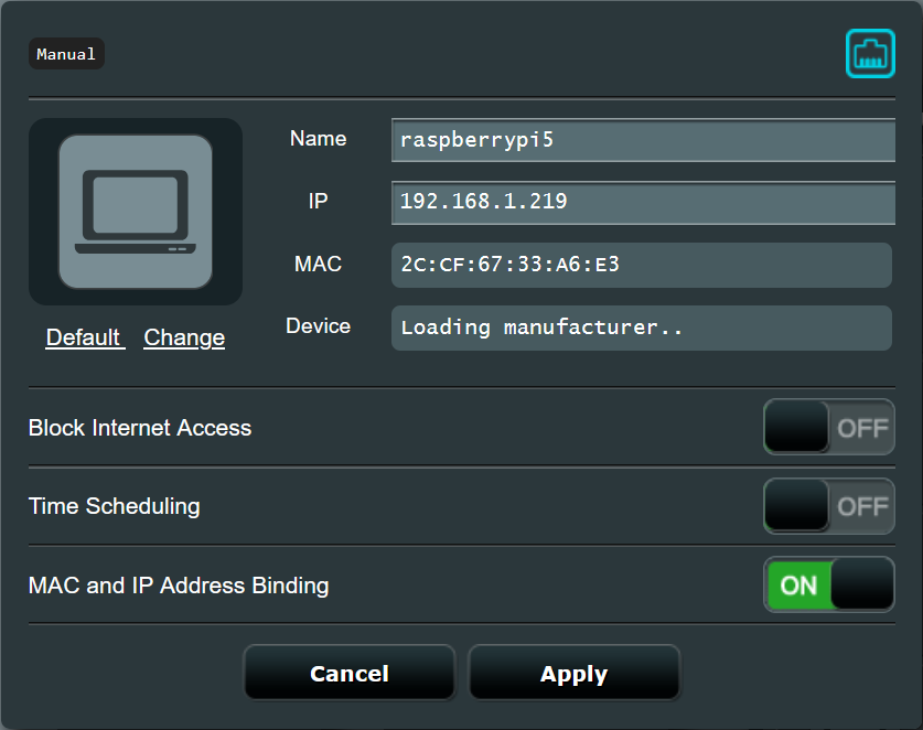 raspberry pi on my router